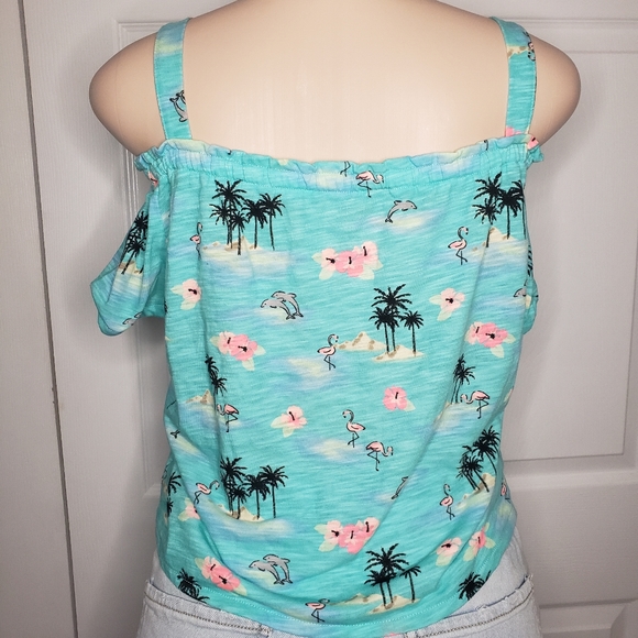 Tropical Cold Shoulder top - Picture 3 of 6